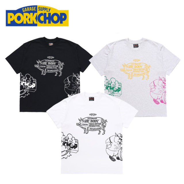 q80【即完売】ポークチョップ♤ガレージサプライ　ビックロゴ　Tシャツ　入手困難 q80【即完売】ポークチョップ♤ガレージサプライ ビックロゴ T