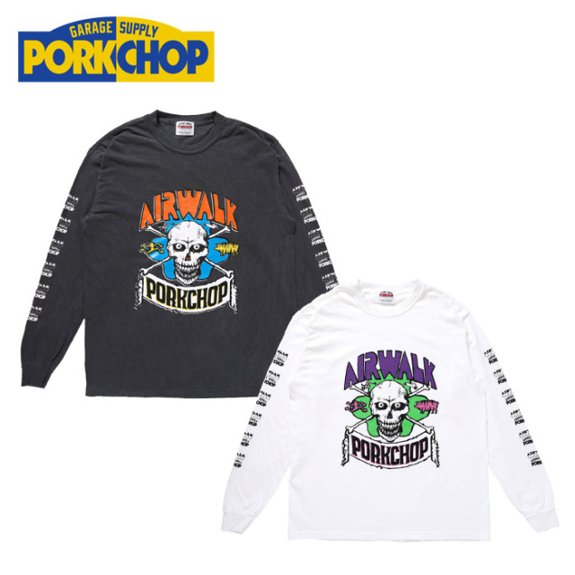 PORKCHOP GARAGE SUPPLY (ポークチョップ ガレージサプライ)　 AP SKELETON L/S TEE　【ロンT ロングスリーブT】【AIRWALK エアウォ