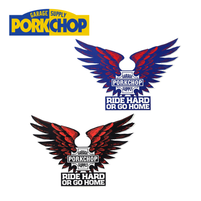 PORKCHOP GARAGE SUPPLY (ポークチョップ ガレージサプライ)　 B＆S WING T STICKER 　【ステッカー シール】【インタープレイ INTER