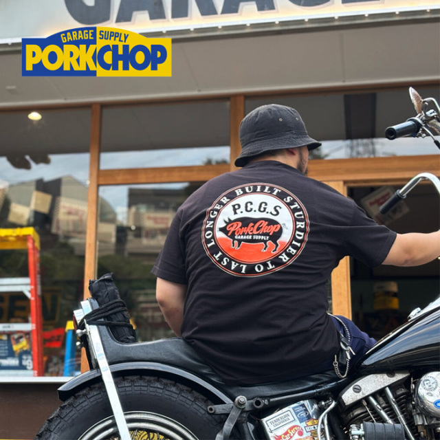 PORKCHOP GARAGE SUPPLY (ポークチョップ ガレージサプライ)　 CIRCLE PORK TEE 　【TEE Tシャツ ホワイト ブラック】【インタープレ