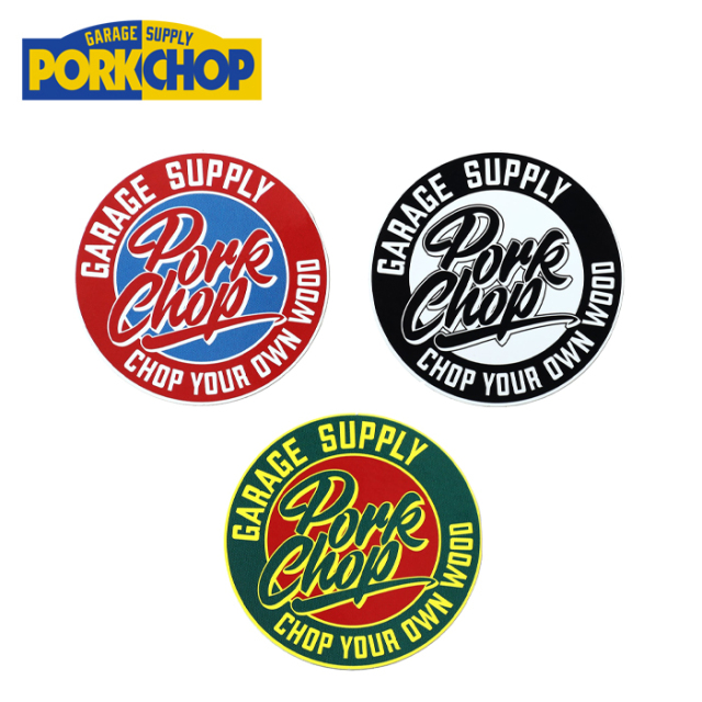 PORKCHOP GARAGE SUPPLY (ポークチョップ ガレージサプライ)　 CIRCLE SCRIPT STICKER 　【ステッカー シール】【インタープレイ INT