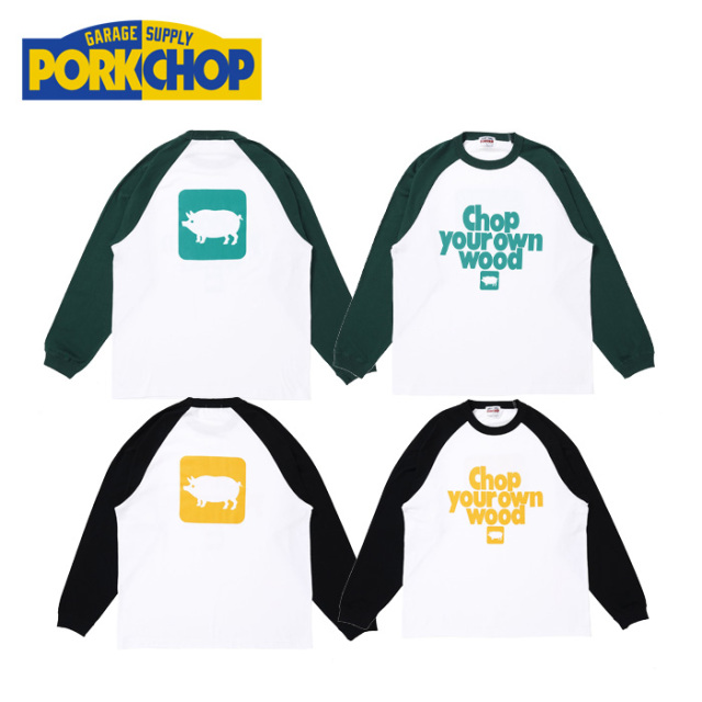 Porkchop ラグランスリーブTシャツ PORKCHOP GARAGE SUPPLY,ポークチョップ ガレージサプライ,