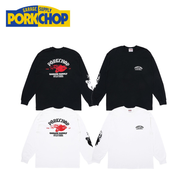 トップス PORKCHOP GARAGE SUPPLY FIRE UP L/S TEE PORKCHOP GARAGE SUPPLY,ポークチョップ ガレージサプライ,