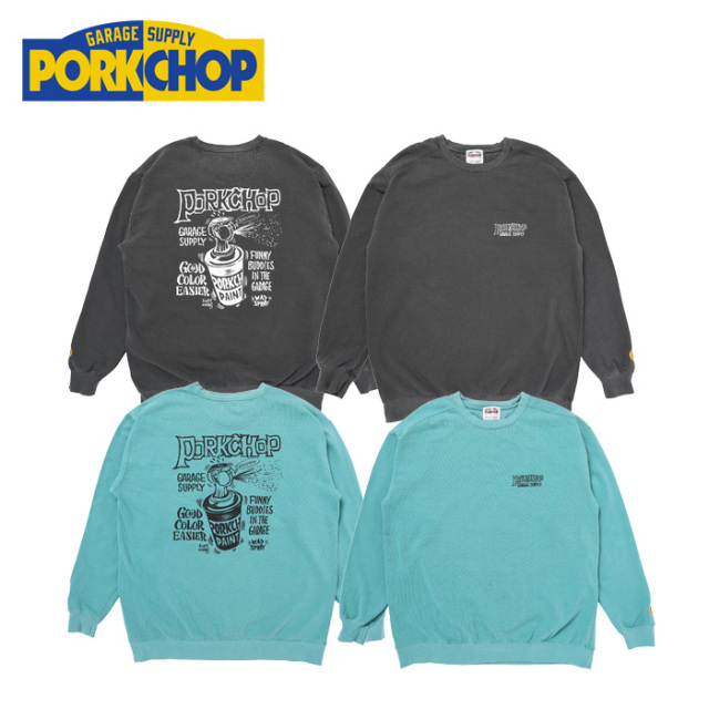 PORKCHOP GARAGE SUPPLY (ポークチョップ ガレージサプライ)　MAD SPRAY SWEAT　【クルーネック スウェット】【インタープレイ INTER