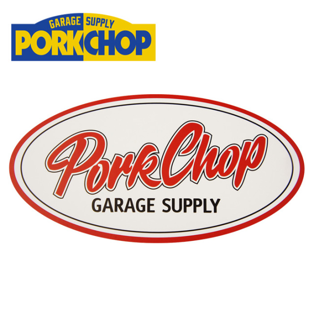 PORKCHOP GARAGE SUPPLY (ポークチョップ ガレージサプライ)　 PORKCHOP OVAL STICKER / LARGE　【ステッカー シール】【インタープ