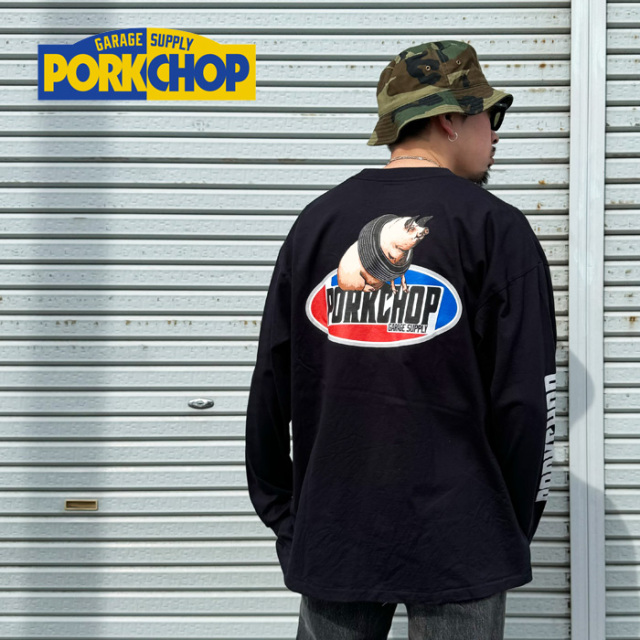 PORKCHOP GARAGE SUPPLY (ポークチョップ ガレージサプライ)　 P 2nd OVAL LS TEE 　【ロンT ロングスリーブT】【インタープレイ INT