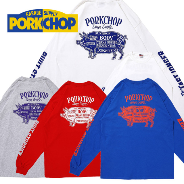 PORKCHOP GARAGE SUPPLY (ポークチョップ ガレージサプライ)　 PORK BACK L/S TEE　【プリント Tシャツ 長袖】【ポークチョップ Tシ