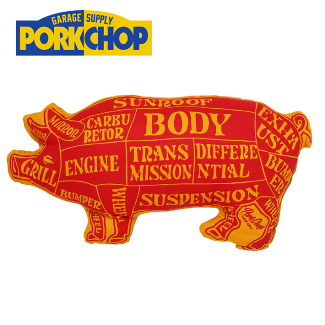 PORKCHOP GARAGE SUPPLY(ポークチョップ ガレージサプライ)　PORK CUSHION(RED×ORG)　【クッション】