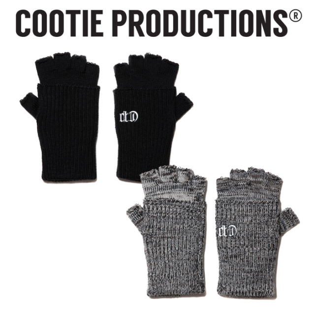 COOTIE PRODUCTIONS フィンガーレスニットグローブ ブラック