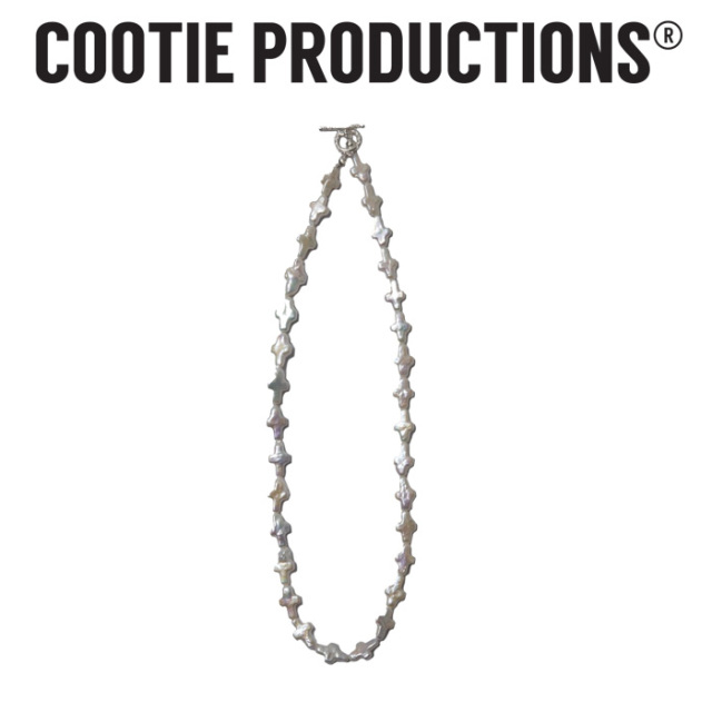 COOTIE(クーティー) Distortion Cross Pearl Necklace (Type-1)