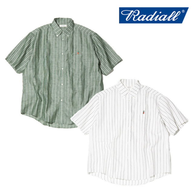 RADIALL ラディアル 　 CHARMS - B.D. COLLARED SHIRT S/S 　 【ボタンダウンシャツ】【2024 SPRING ＆ SUMMER COLLECTION】【RAD-24