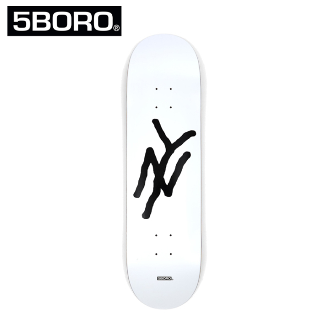 5BORO (ファイブボロ)　 5B NY LOGO WHITE 8.375インチ 　【5BORO ファイブボロ】【スケートボード スケボー】【デッキ 板】