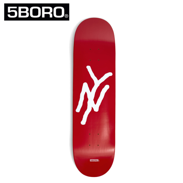 5BORO (ファイブボロ)　 5B NY LOGO RED 8.25インチ 　【5BORO ファイブボロ】【スケートボード スケボー】【デッキ 板】