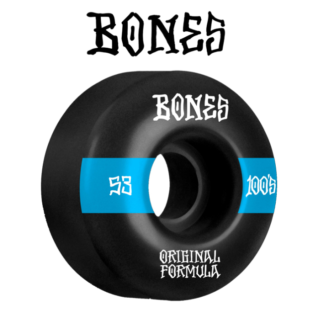 BONESWHEELS(ボーンズウィール)　BONES OG FORMULA 100S 53mm V4 WIDE 100A BLACK　【ボーンズ スケートボード スケボー パーツ ウィ