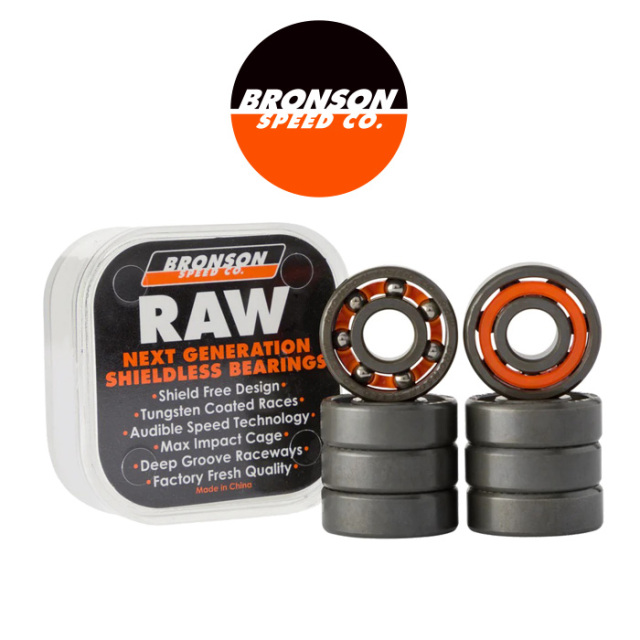BRONSON SPEED CO. (ブロンソン)　RAW BEARING　【ベアリング 8個入り1セット】【ブロンソン ベアリング】【スケートボード スケボー