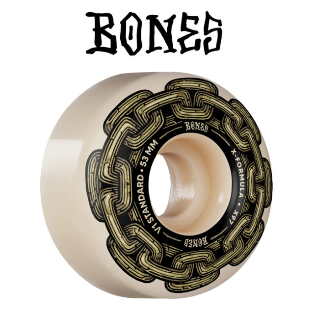 BONESWHEELS(ボーンズウィール)　 X-FORMULA GOLD CHAIN V1 STANDARD 97A 53mm 　【ボーンズ スケートボード スケボー パーツ ウィー
