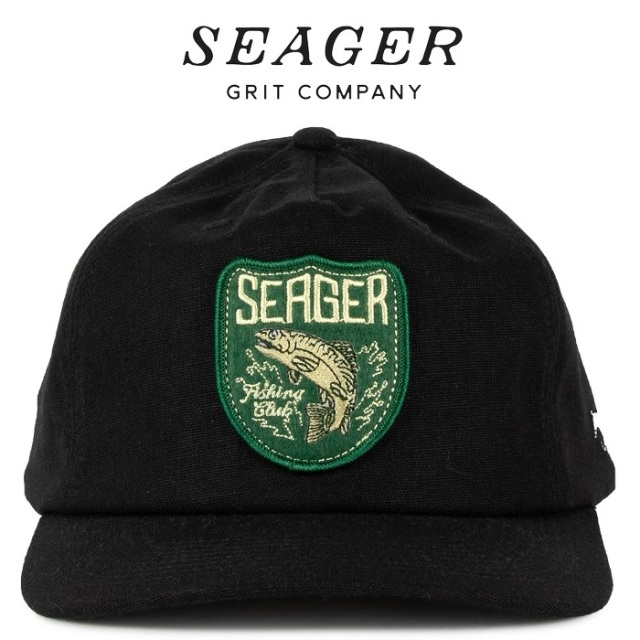 SEAGER(シーガー)　FISING CLUB SNAPBACK BLACK　【キャップ 帽子】【シーガー キャップ】【定番 人気 シンプル アウトドア サーフィ