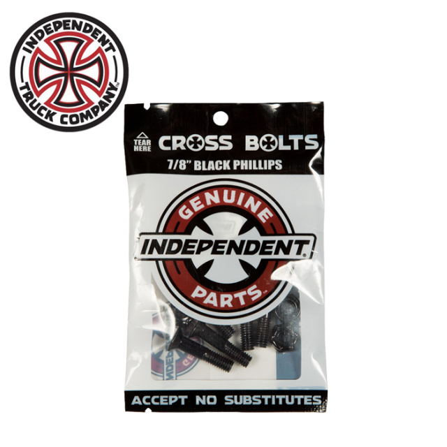 Independent Trucks (インディペンデント)　CROSS BOLTS 7/8 BLACK PHILLIPS　【インディペンデント】【スケートボード スケボー パ