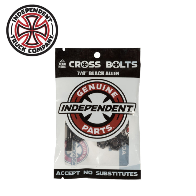 Independent Trucks (インディペンデント)　CROSS BOLTS 7/8 BLACK ALLEN　【インディペンデント BOLT ボルト】【スケートボード ス