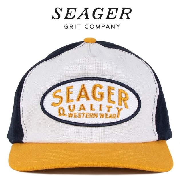 SEAGER(シーガー)　OLD TOWN SNAPBACK BLUE/GOLD　【キャップ 帽子】【シーガー キャップ】【定番 人気 シンプル アウトドア サーフ