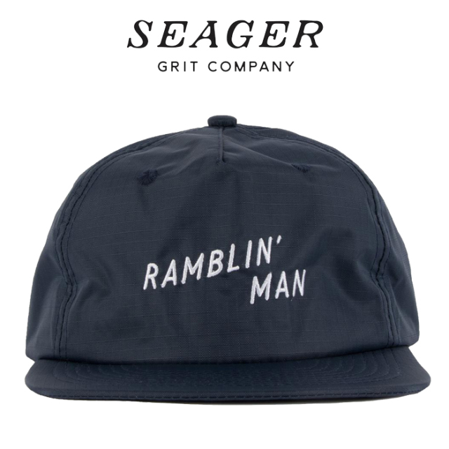 SEAGER(シーガー)　RAMBLIN' MAN RIPSTOP NYLON SNAPBACK NAVY　【キャップ 帽子】【シーガー キャップ】【定番 人気 シンプル アウ