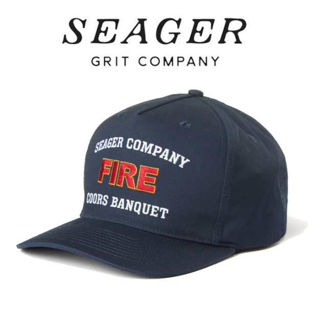 SEAGER(シーガー)　Seager x Coors Banquet Fire House Snapback Navy　【キャップ 帽子】【シーガー キャップ】【コラボレーション 