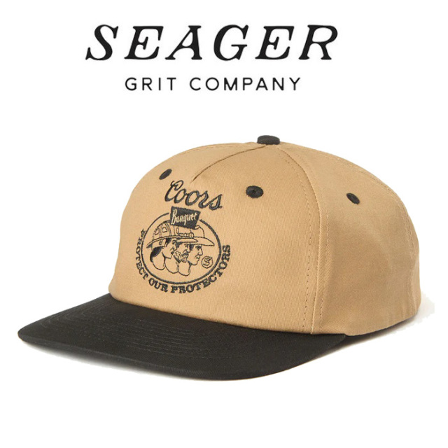 SEAGER(シーガー)　Seager x Coors Banquet Protectors Snapback Black/Tan　【キャップ 帽子】【シーガー キャップ】【コラボレーシ