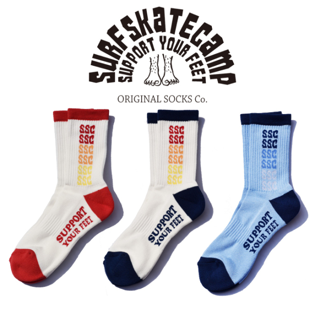 SURFSKATECAMP(サーフスケートキャンプ)　Rainbow socks　【ソックス 靴下】【SOCKS SOX】