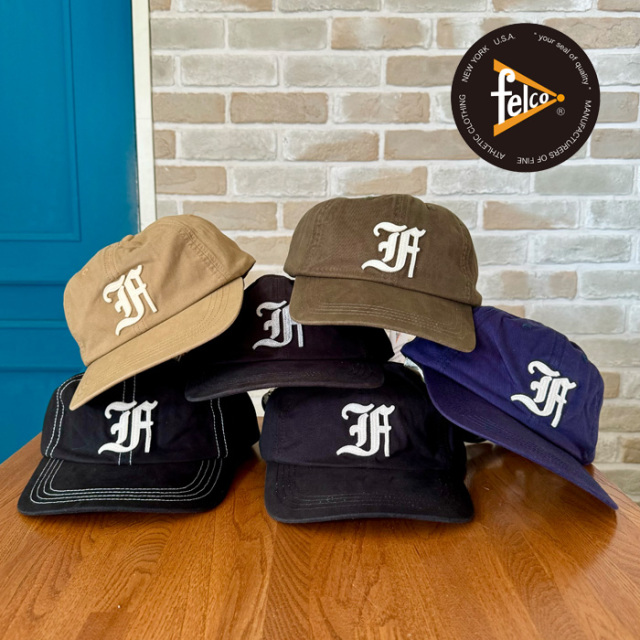 FELCO (フェルコ) 　NEW SHAPE STONE WASHED TWILL BB CAP W/OLD FONT "F" FELT WAPPEN　【キャップ 帽子 定番 人気 ニューヨーク ツ