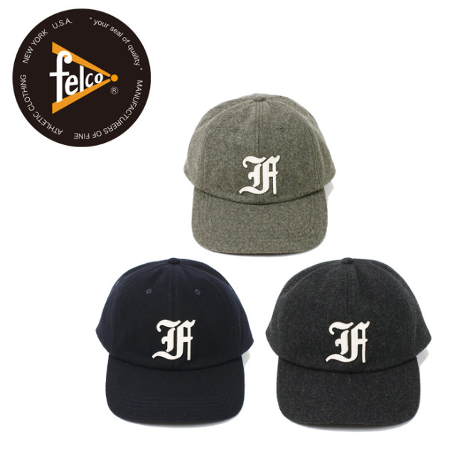 FELCO (フェルコ) 　NEW SHAPE WOOL BB CAP W/OLD FONT "F" FELT WAPPEN　【キャップ 帽子 定番 人気 ニューヨーク ウール フェルト 