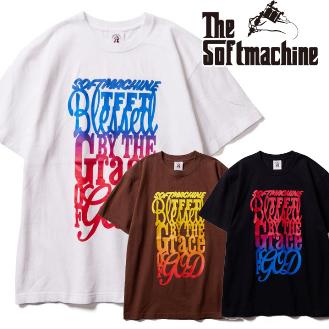 SOFTMACHINE (ソフトマシーン)　BLESSED-T　【Tシャツ 半袖】【ホワイト ブラック ブラウン タトゥー】【2025 SUMMER VACATION】【お