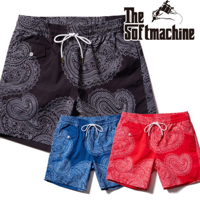 SOFTMACHINE (ソフトマシーン)　GENE BOARD SHORTS　【ショートパンツ】【ブラック ネイビー レッド タトゥー】【2025 SUMMER VACATI