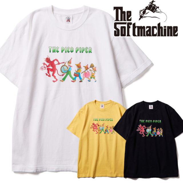 SOFTMACHINE (ソフトマシーン)　GOOD BYE-T　【Tシャツ 半袖】【ホワイト ブラック イエロー タトゥー】【2025 SUMMER VACATION 先行