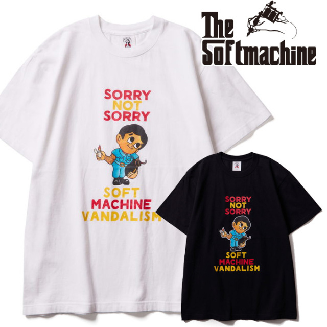 SOFTMACHINE (ソフトマシーン)　SORRY-T　【Tシャツ 半袖】【ホワイト ブラック タトゥー】【2025 SUMMER VACATION 新作】