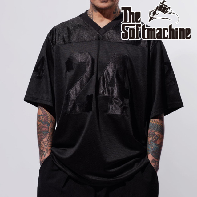 SOFTMACHINE (ソフトマシーン)　TWENTY FOUR-FT　【フットボールTシャツ】【ホワイト ブラック タトゥー】【2025 SUMMER VACATION】