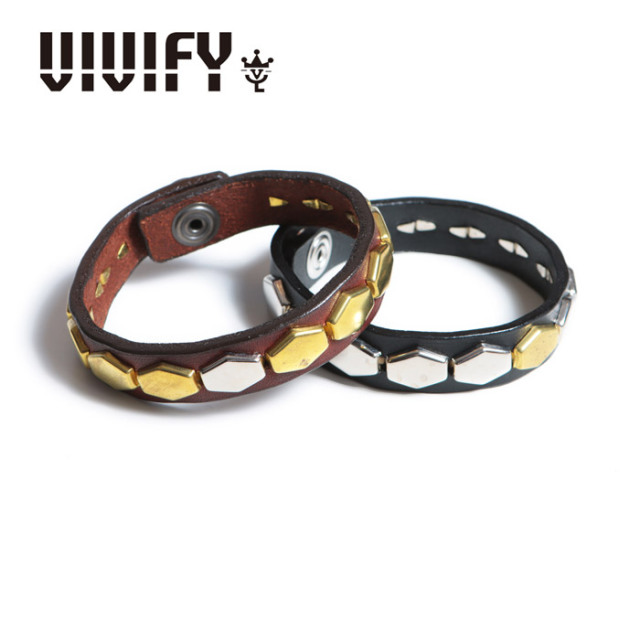 VIVIFY(ヴィヴィファイ)(ビビファイ)　GoodLuck RowStuds Wristband/Hexagon　【VIVIFY ブレスレット】【VFB-129HGN】【オーダーメイ