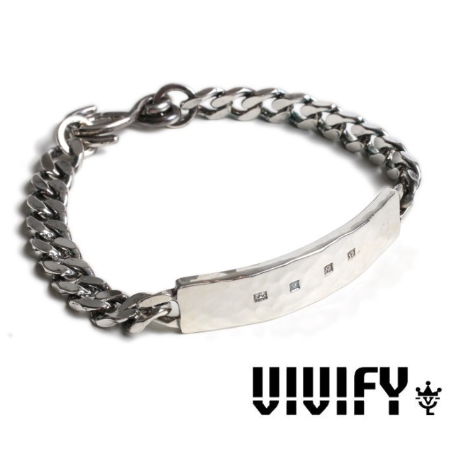 VIVIFY(ヴィヴィファイ)(ビビファイ)　Hallmarks ID Bracelet/ Mirror Finish　【VIVIFY ブレスレット】【VFB-184】【オーダーメイド