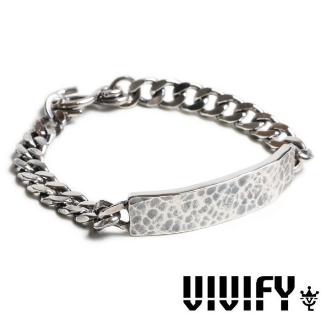 VIVIFY(ヴィヴィファイ)(ビビファイ)　Back Hallmarks ID Bracelet/ Hammered Finish　【VIVIFY ブレスレット】【VFB-189】【オーダ