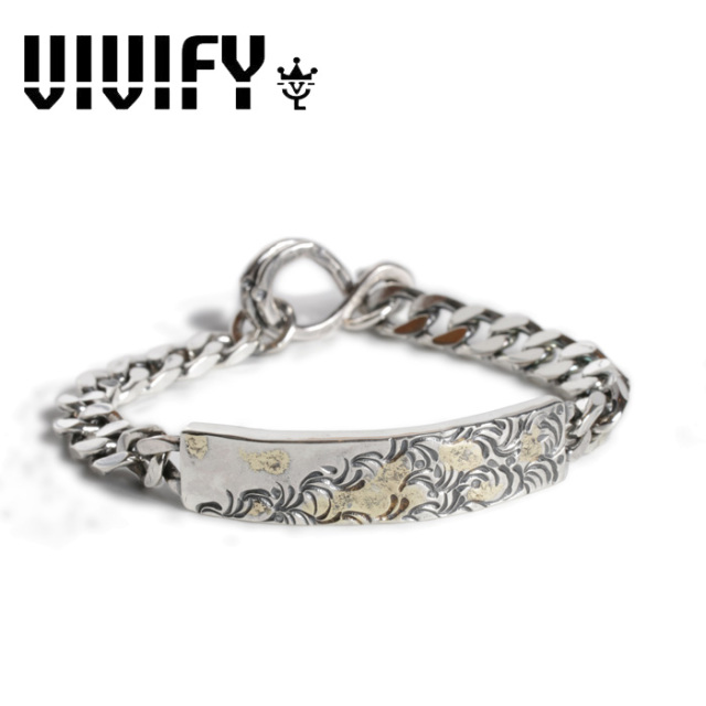 VIVIFY(ヴィヴィファイ)(ビビファイ)　Arabesque Back Hallmarks ID Bracelet w/gold　【VIVIFY ブレスレット】【VFB-192】【オーダ