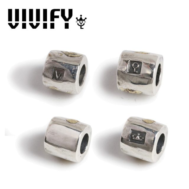 VIVIFY(ヴィヴィファイ)(ビビファイ)　Solid Silver Beads /Small Cylinder w/gold　【VIVIFY ビーズ ペンダントヘッド】【VFO-125bp