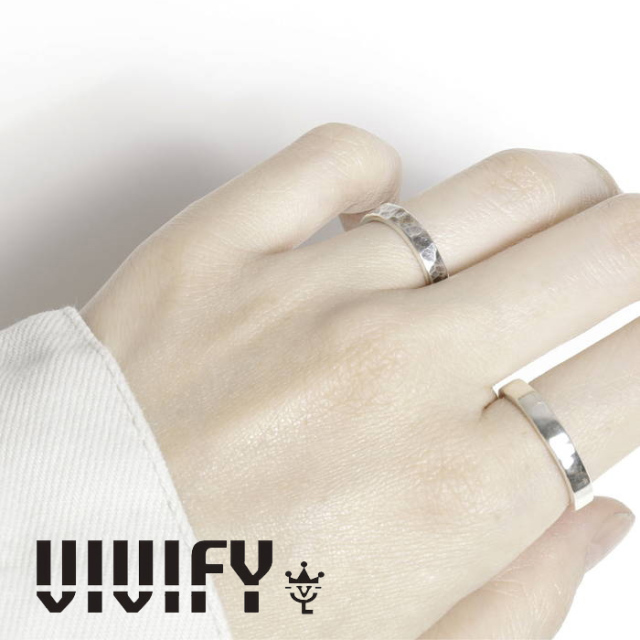 VIVIFY(ヴィヴィファイ)(ビビファイ)　Back Hallmarks Ring/Hammered finish/Narrow　【VIVIFY リング】【VFR-142】【オーダーメイド