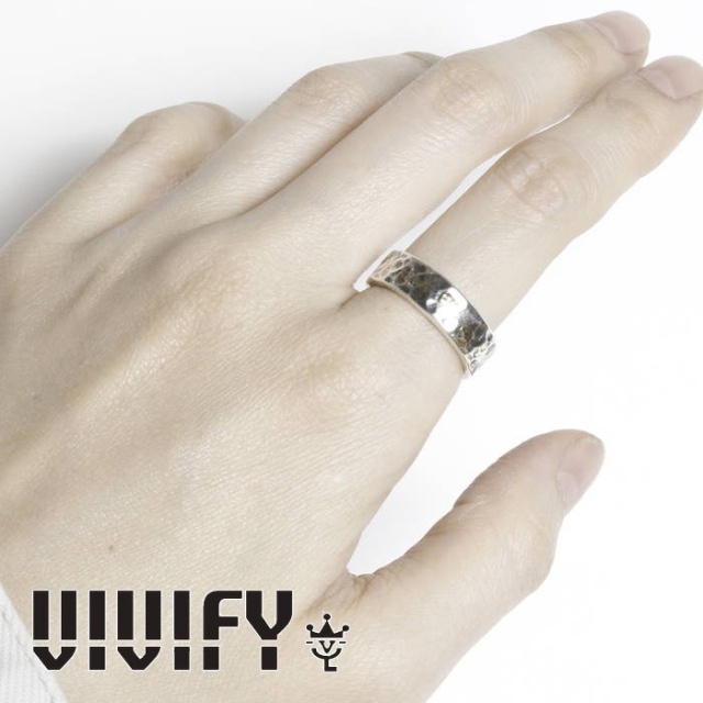 VIVIFY(ヴィヴィファイ)(ビビファイ)　Back Hallmarks Ring/Hammered finish/Middle　【VIVIFY リング】【VFR-145】【オーダーメイド