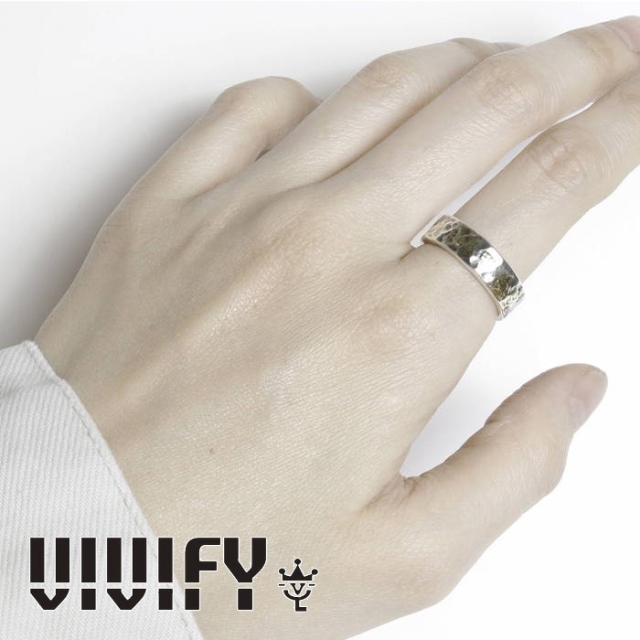 VIVIFY(ヴィヴィファイ)(ビビファイ)　Back Hallmarks Ring/Hammered finish/Middle w/gold　【VIVIFY リング】【VFR-146】【オーダ