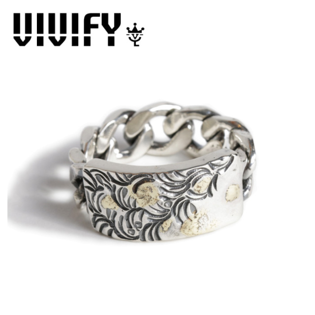 VIVIFY(ヴィヴィファイ)(ビビファイ)　Arabesque Back Hallmarks ID Ring w/gold　【VIVIFY リング】【VFR-157】【オーダーメイド ハ