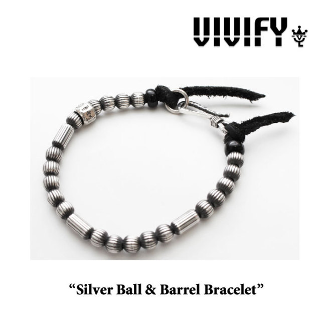 VIVIFY(ヴィヴィファイ）　Silver Ball & Barrel Bracelet　【VFB-114】　【VIVIFY ブレスレット】　