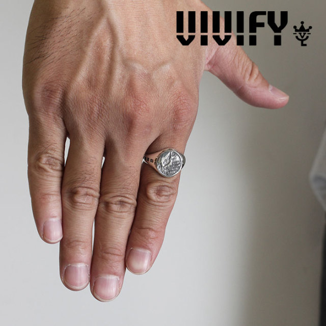 VIVIFY(ヴィヴィファイ）　Hallmarks Coin Seal Ring /Map　【キャンセル不可】【送料無料】　【職人の完全手作業による逸品】　【VI