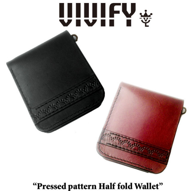 VIVIFY(ヴィヴィファイ）　Pressed pattern Half fold Wallet　【予約商品】【キャンセル不可】　【二つ折り ウォレット】【VFO-089