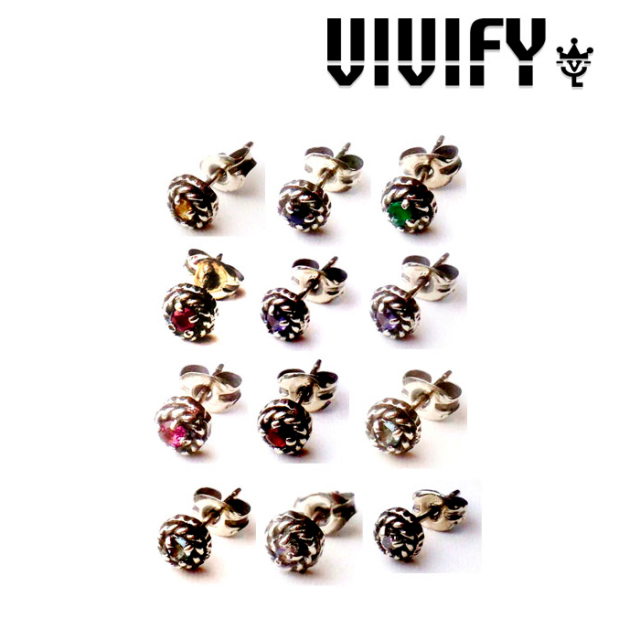 VIVIFY(ヴィヴィファイ）　Birthstone Pierce　【オーダーメイド受注生産】【キャンセル不可】　【VIVIFY ピアス】【シルバー ゴール