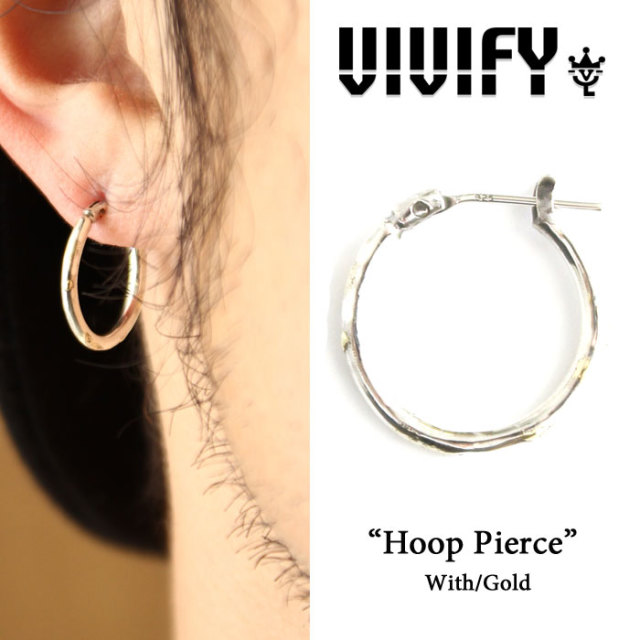 VIVIFY(ヴィヴィファイ）　Hoop Pierce w/gold　【オーダーメイド受注生産】【キャンセル不可】　【VIVIFY フープピアス】【シルバー