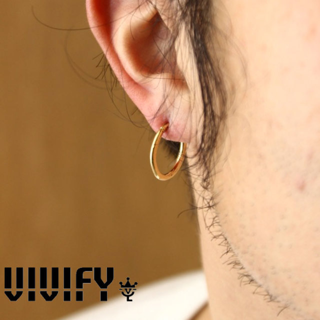 VIVIFY(ヴィヴィファイ）　k18Gold Hammered Hoop Pierce　【オーダーメイド受注生産】【キャンセル不可】　【VIVIFY フープピアス】
